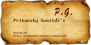 Prikaszky Gusztáv névjegykártya